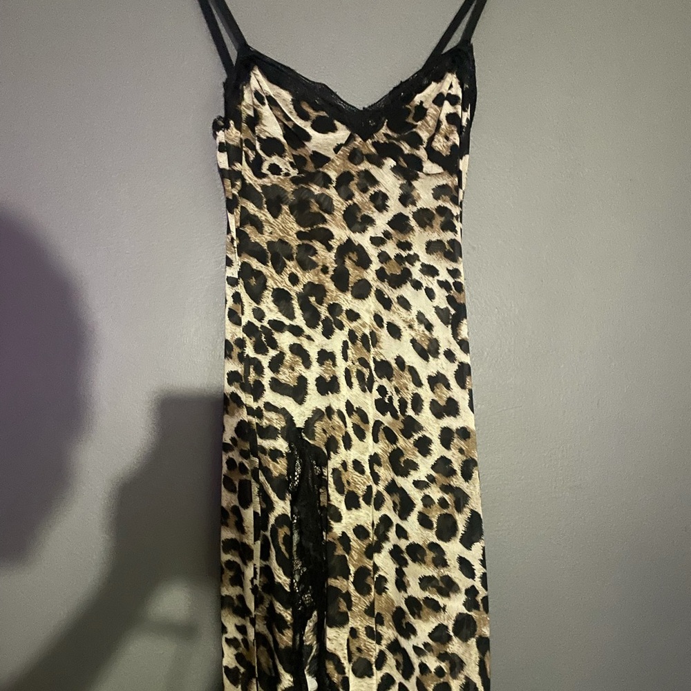 Cheetah print with a slit  maxi dress